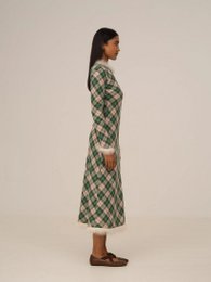 Clover Midi-Kleid mit grünem Karomuster