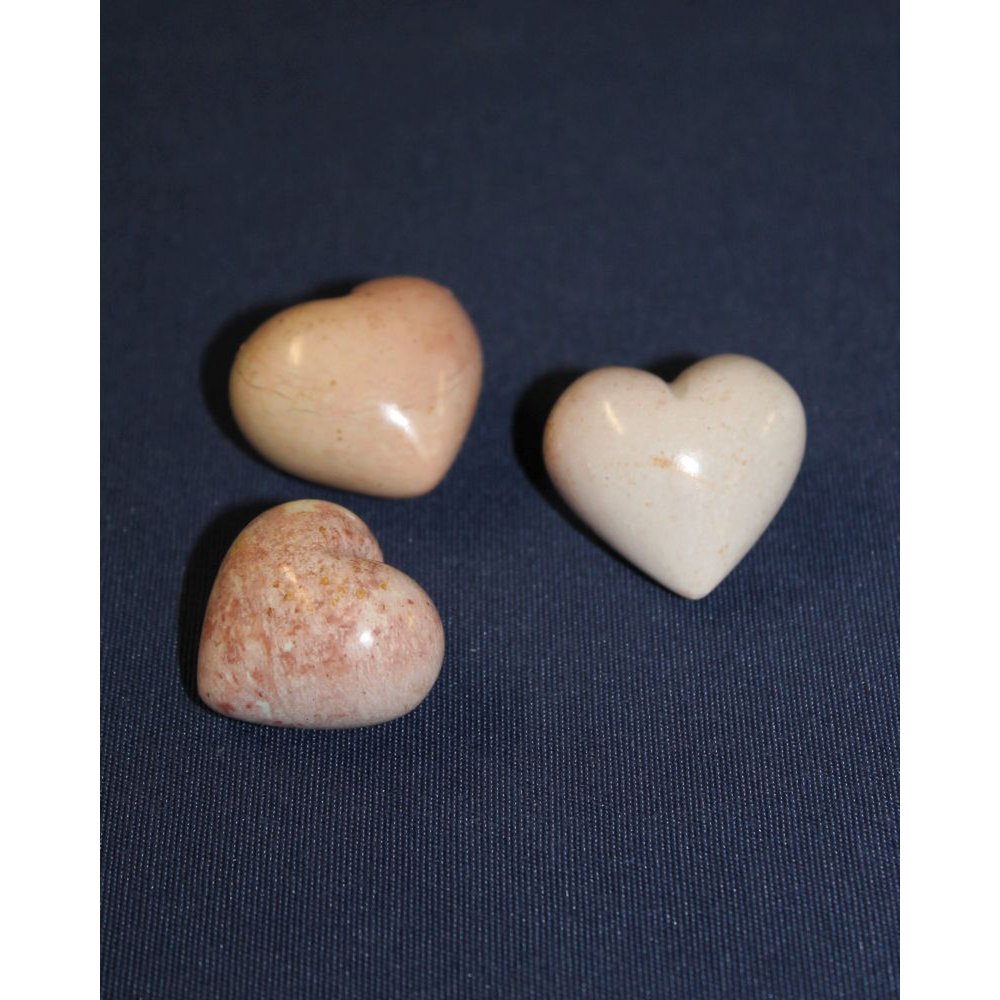 047 Mini heart natural - soapstone