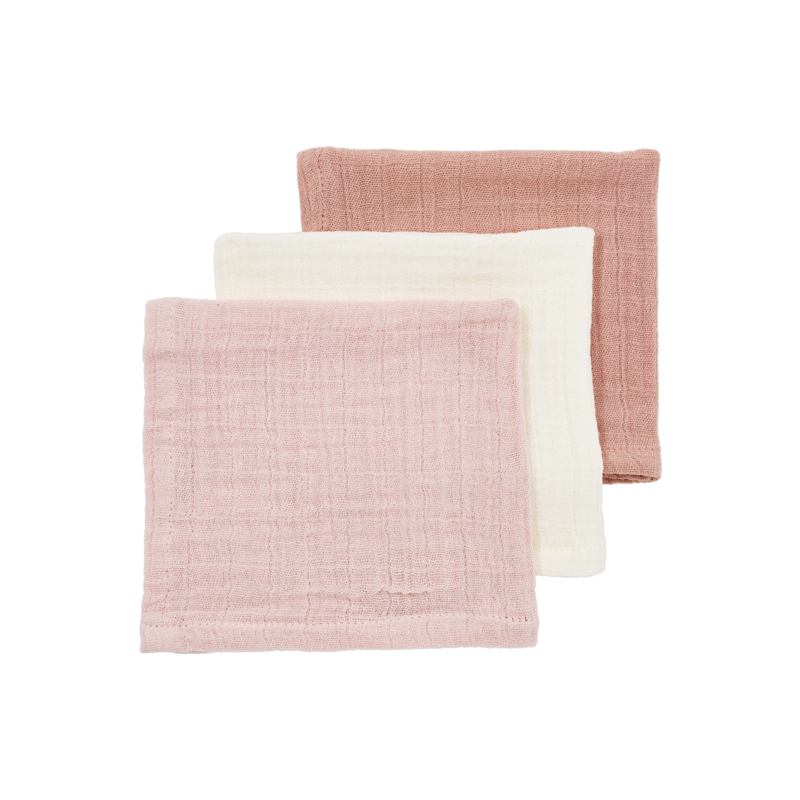 Hydrophilic cloths pre-washed Soft Rose/Rose/Natural 20x17cm - 3-Pack