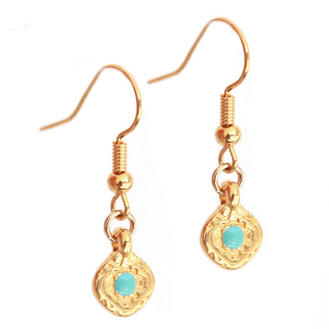 Oorbellen amazonite gold