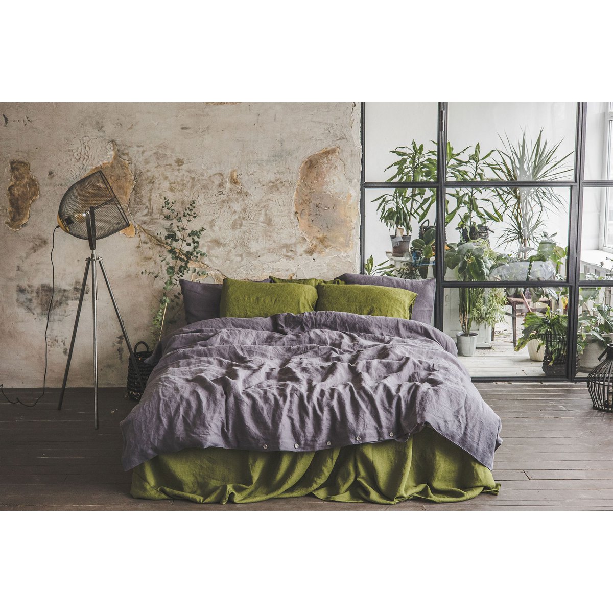 Linnen beddengoedset voor VK/EU in verschillende kleuren en maten