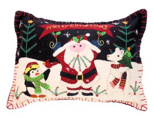 Cushion Santa/Penguin/Iceb, felt