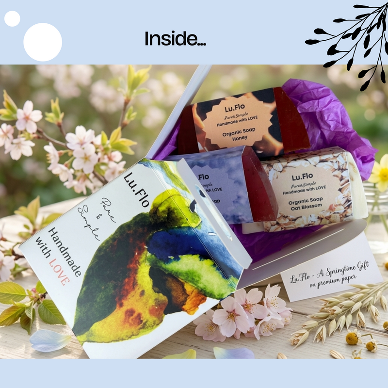 Artisan Bio-Seifenset (3 Stück) – Lavendel, Honig und Hafer