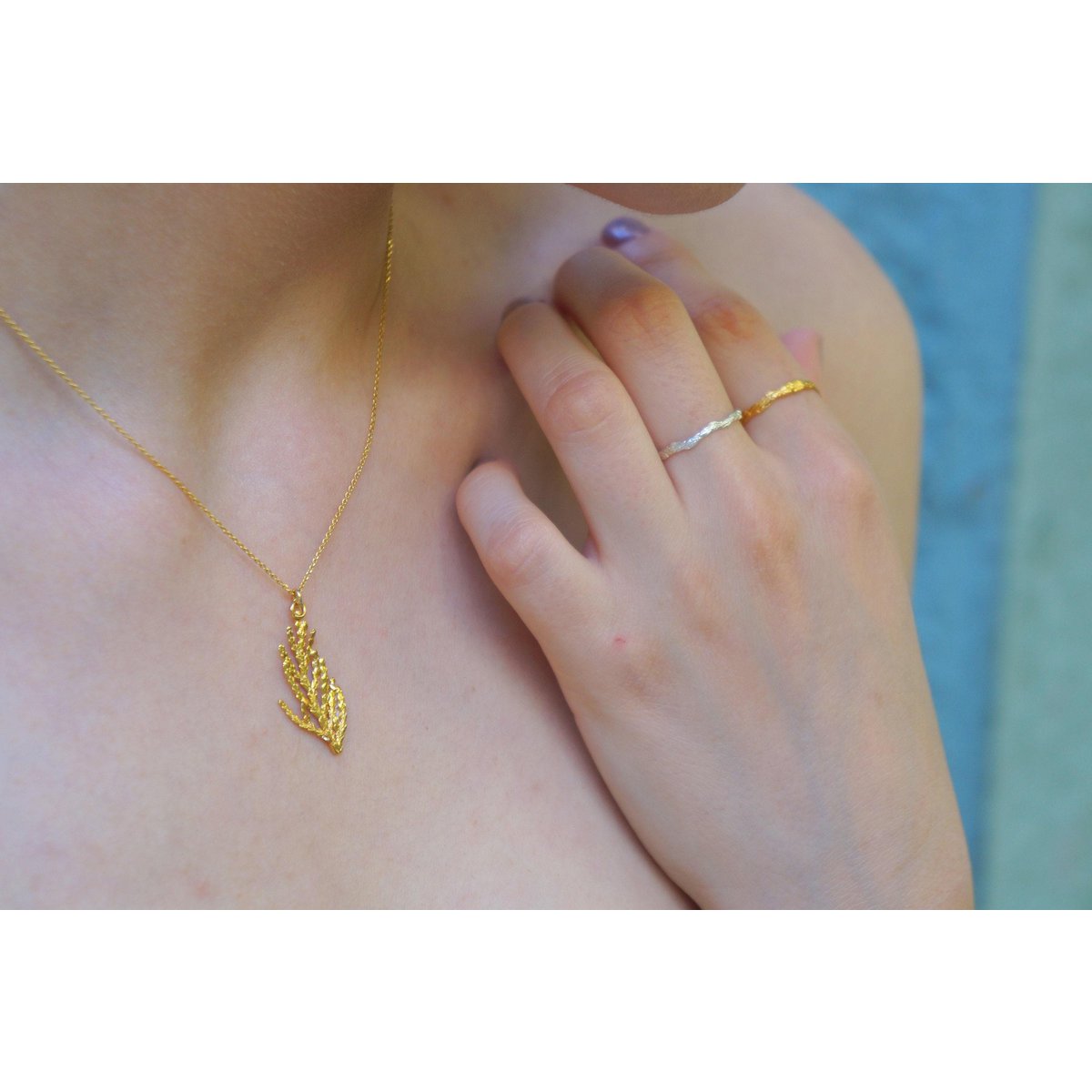 Gold Cypress Ring, Gold-Plated Sterling Silver Branch Ring, Gift for Her, Birthday Gift for Women, Handmade Jewelry, Promise Ring