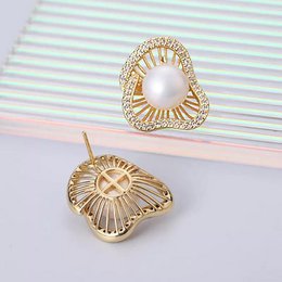 Lotus Design Sparkling Pearl Earrings & Rings