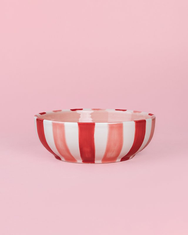 Handmade Ceramic Garlic Grater Dish - Pink and Red - Medium Sweetheart