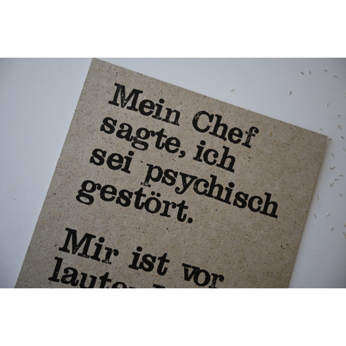 Stempelte Postkarte "Kettensaege"