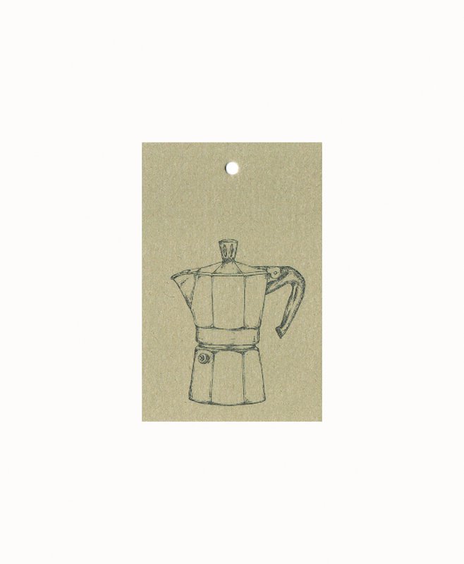 Caffettiera moka sostenibile in carta regalo