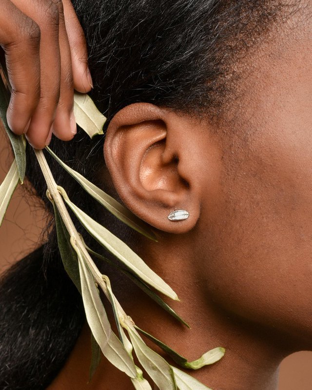 Real Olive Leaf Earrings, Handmade Nature Jewelry, Organic Tree Studs, Gift for Success & Longevity, Gold or Sterling Silver 925