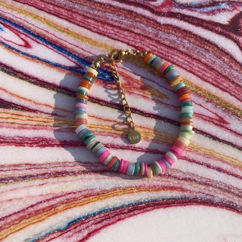 Bracelet | Mu|ticolor shell beads