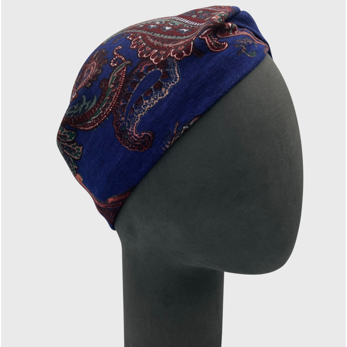 Stirnband Haarband Blau Paisley Ponte Jersey