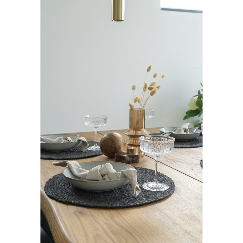 Bombay Placemat - Dark Grey, Jute, Ø38cm - Set of 4