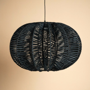 Rattan -Anhängerlampe - die Dalia - Schwarz