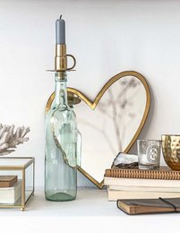 Storage Box Glass with Metal Golden Frame 21x33x9cm