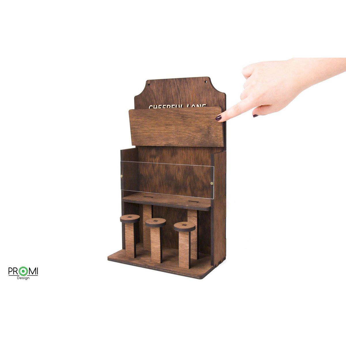 Comedero de madera para pájaros "Saloon", elegante decoración de jardín y balcón, regalo para amantes de las aves