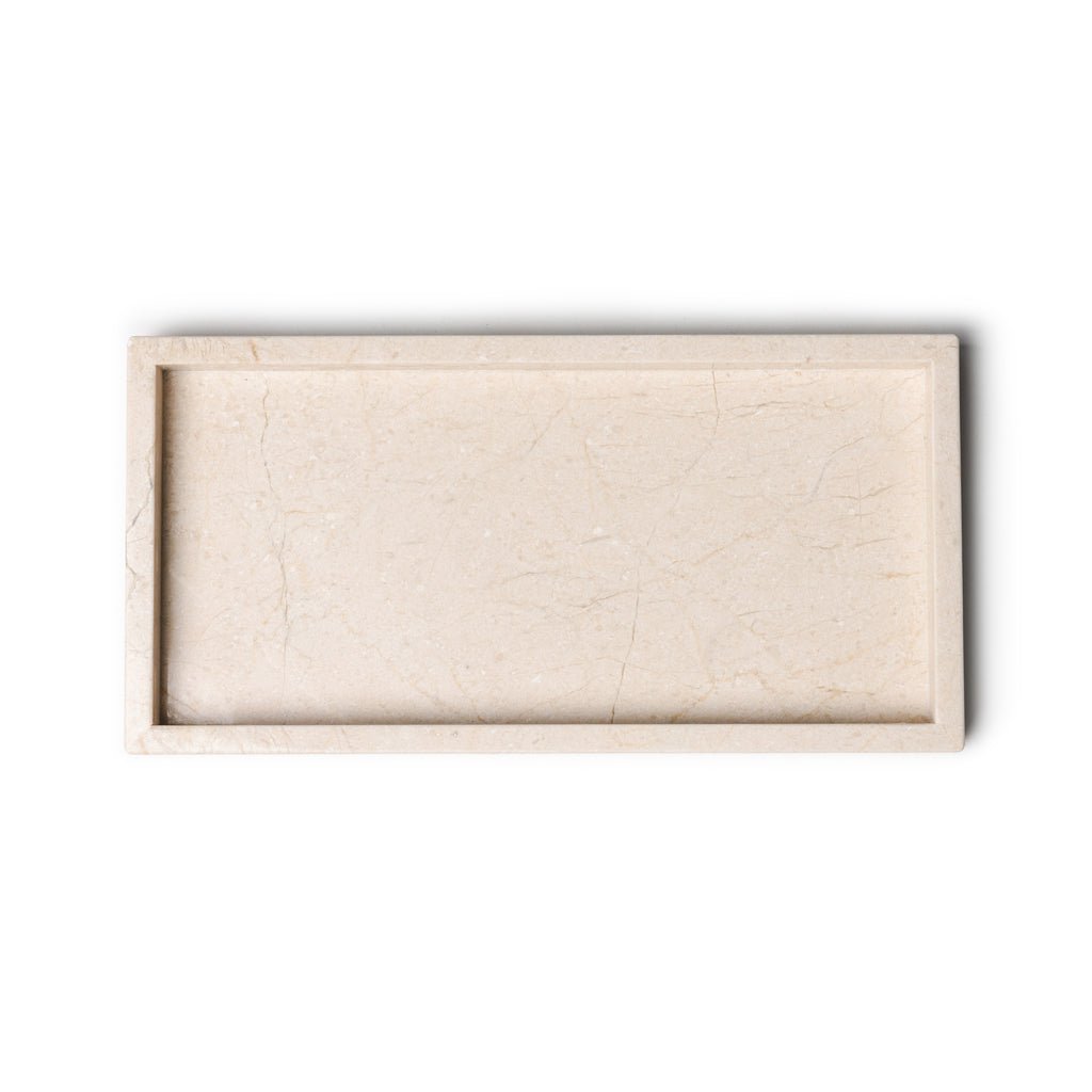 Marmortablett Tablett 15x30cm beige