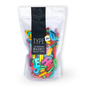Moderne magnetische letters - 6 kleurenmix