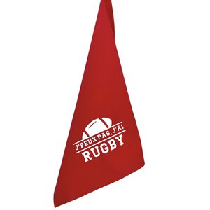 Theedoek, “Ik kan niet, ik heb rugby” rood