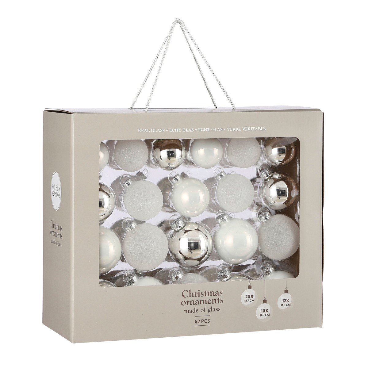 Kerstbal Glass baubles Wit