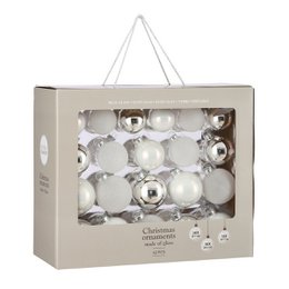 Weihnachtskugel-Set Glaskugeln Weiß