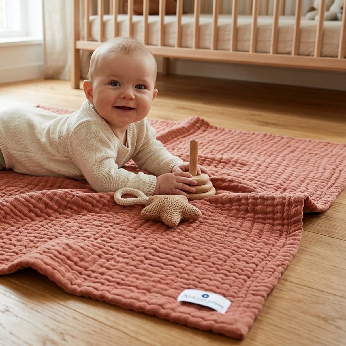 Copper red 4 in 1 Muslin Baby Blanket