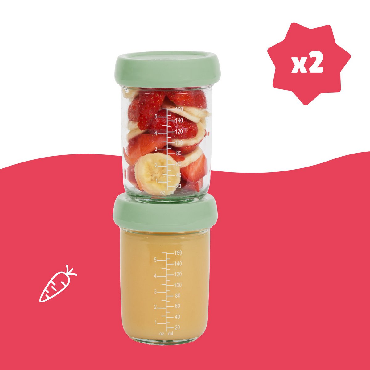 Badabowls glazen potjes voor baby Badabulle