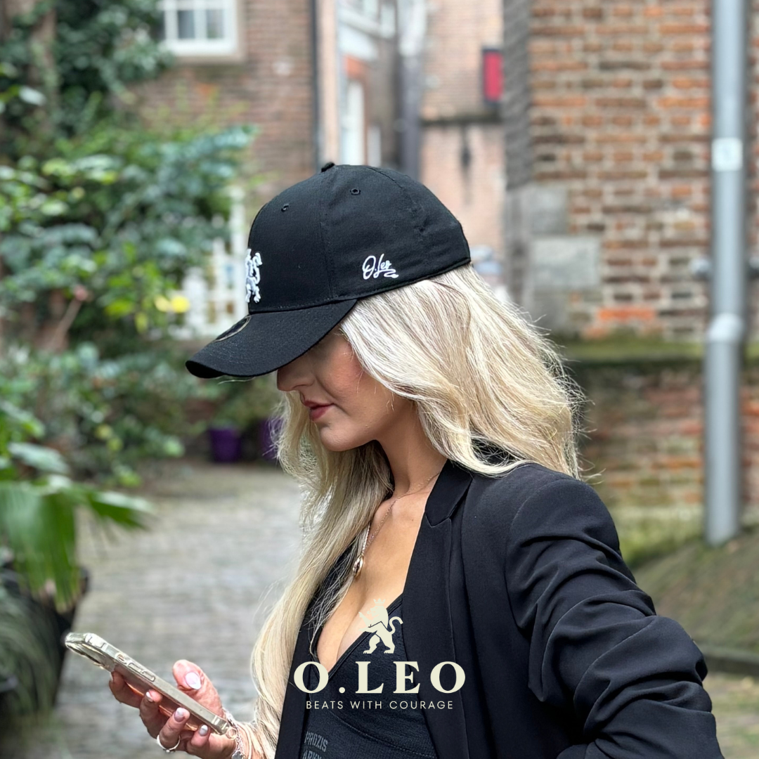 Gorra de béisbol O.Leo - Negro - León blanco - Unisex