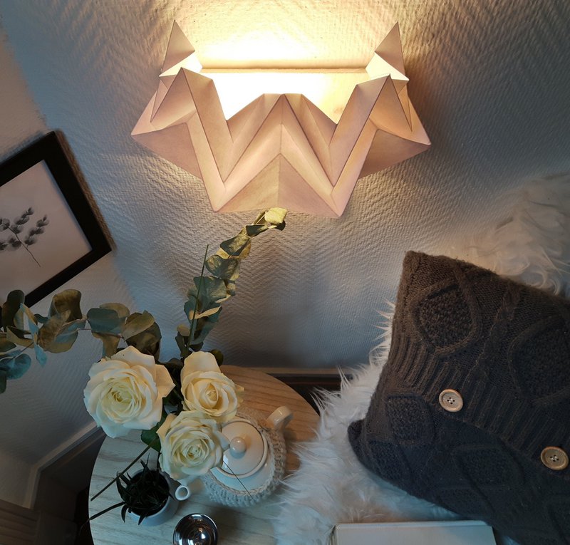 Origami paper wall light