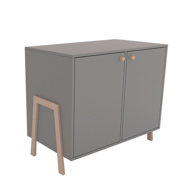Komoda Polly Basic z drzwiami - Zielona