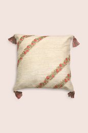 Cushion | Handwoven Dupion Silk Cover Embroidered | 41x41cm