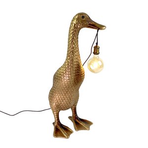 Ducky floor lamp, gold, polyresin/metal, 47x41.5x90 cm