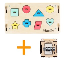 Set - BusyBoard house natural and creative cube