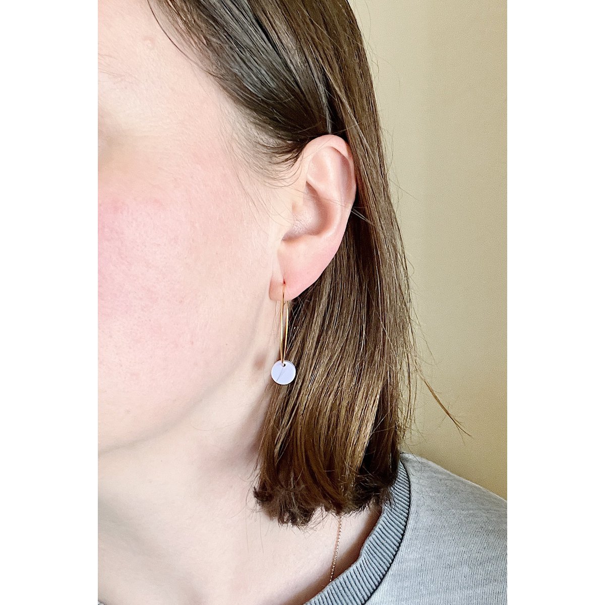 Lilac Dots Hoops made of stainless steel