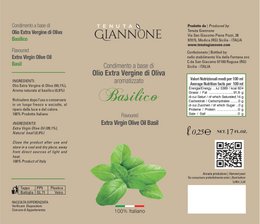ITALIA | SICILIA | FLAVOURED Extra Virgin Olive Oil | BASIL | 250 ml