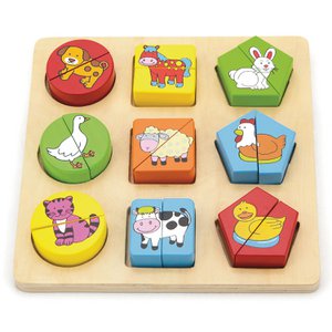 Geometrische Formen-Puzzle - Tiere auf dem Bauernhof