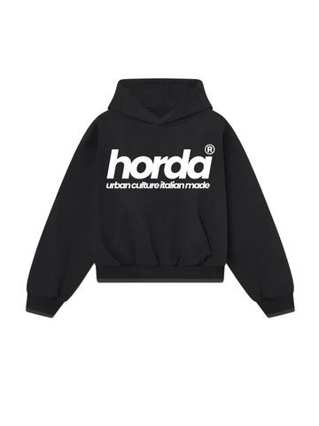 Felpa Urban Nera 330g Boxy Fit | Made in Italy – Horda Brand