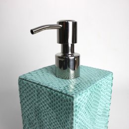 Soap dispenser artificial leather reptile turquoise dispenser imitation leather