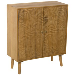 WOODEN SIDEBOARD 2 RELIEF DOORS 70X30X82CM, PAULOWNIA+PINE+DM ST49689