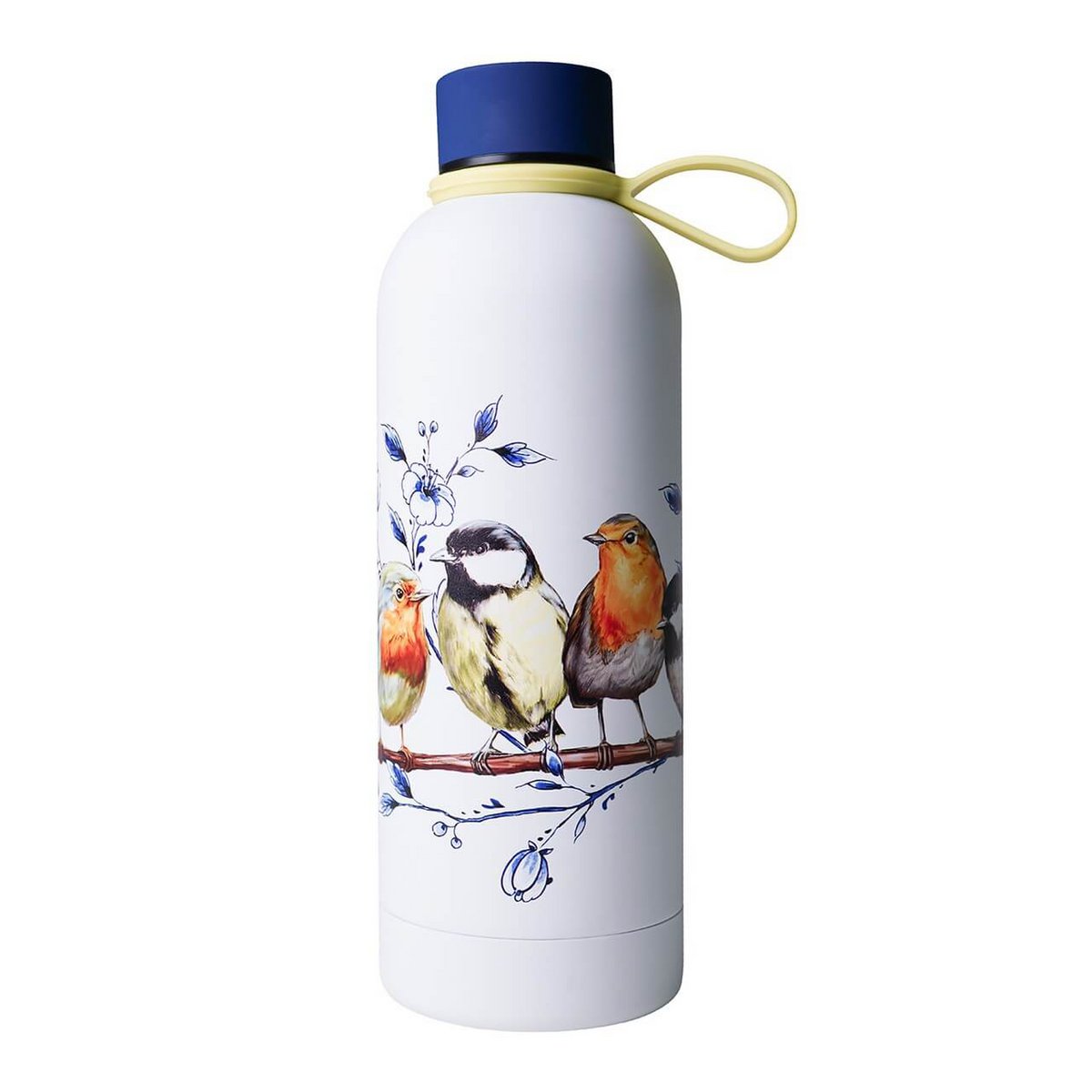 Water bottle forest birds - insulated - stainless steel