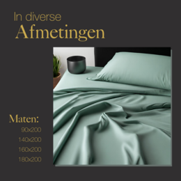 100% Cotton Satin Fitted Sheet Mineral Mint