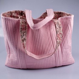 Tote Bag (L) - lyserød af økologisk bomuld