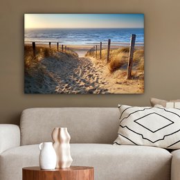 Canvas Maleri - Wall Decoration - Beach - Sea - The Holland - Dunes - Sun