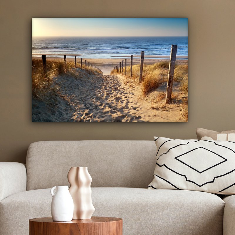 Canvas Maleri - Wall Decoration - Beach - Sea - The Holland - Dunes - Sun
