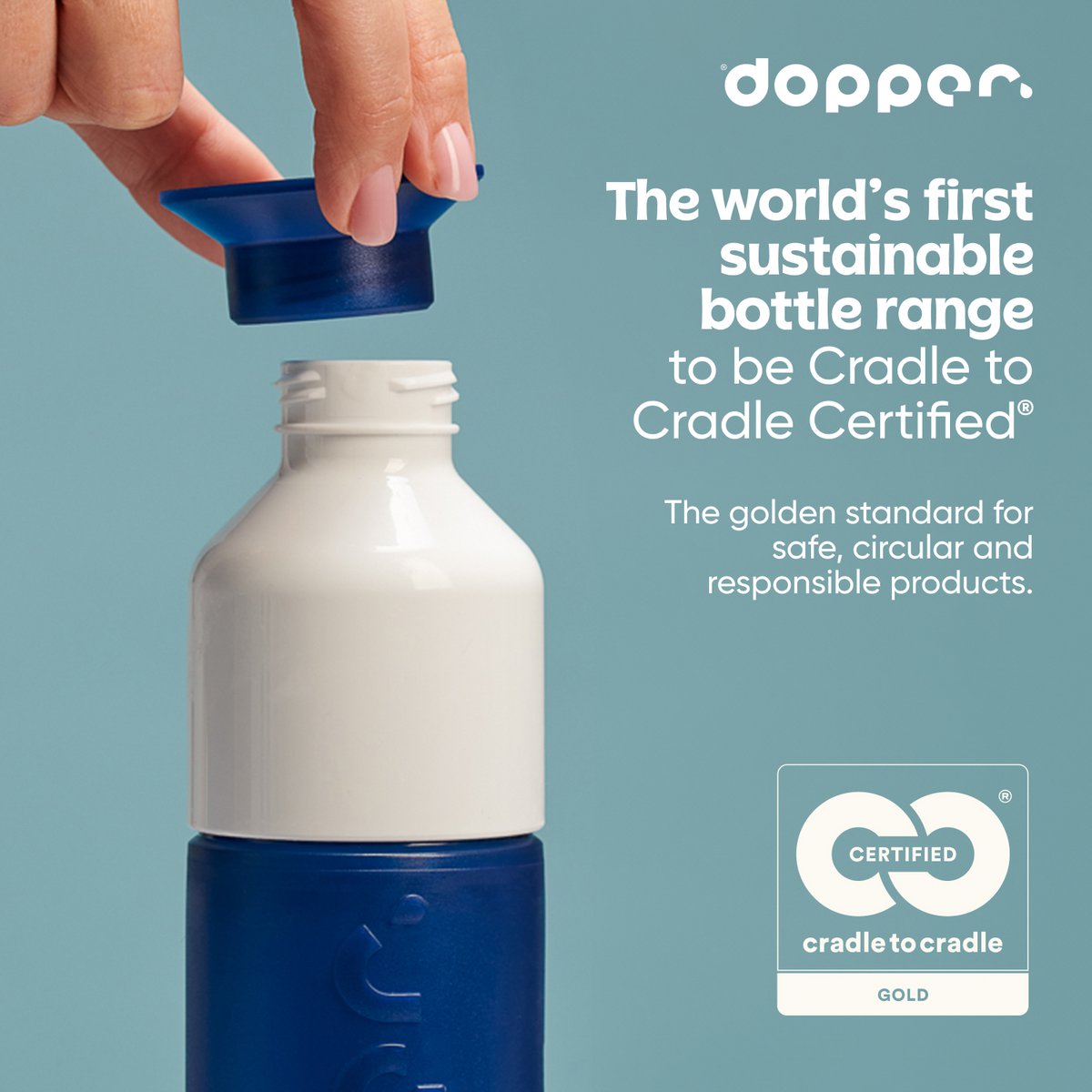 Dopper Original Botella de agua reutilizable Tidal Teal 450ml