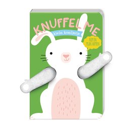 A soft, plush bunny book with a huggable character on the cover. The book is designed for young children and features a green background with the title "Knuffle 15" prominently displayed.