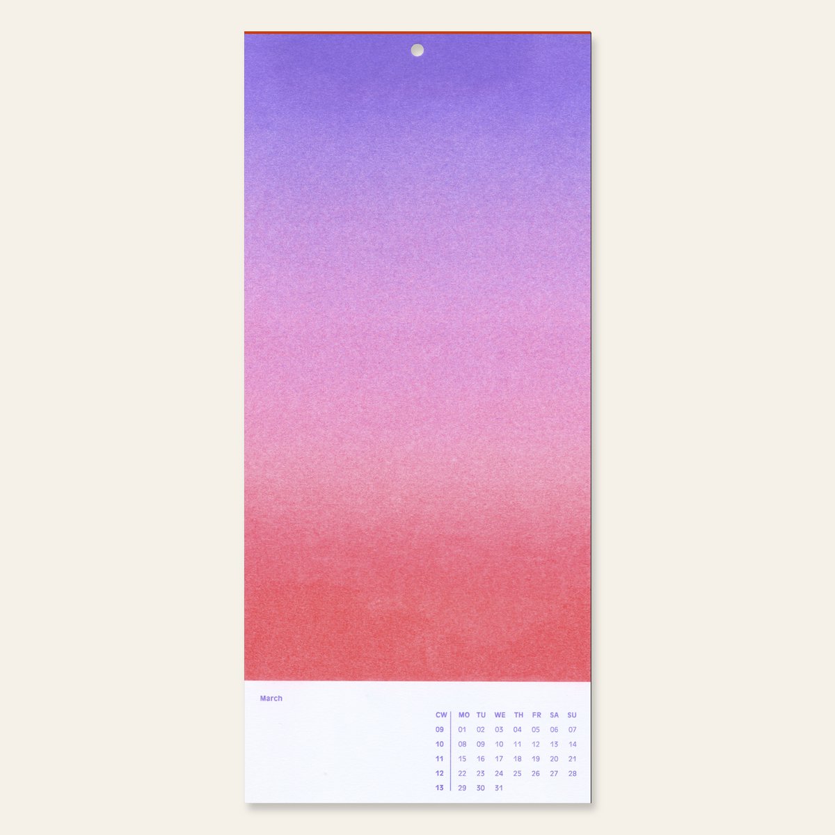 Risographie Wandkalender 2027 (12,8 x 28,5 cm)