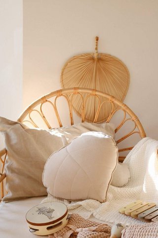 “Cream” Velvet Leaf Pillow