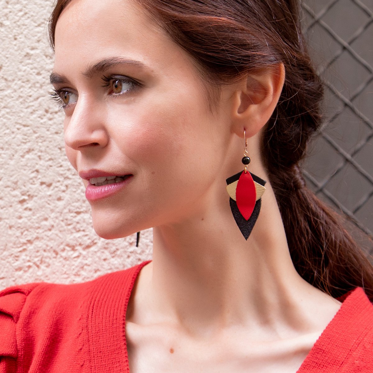 GRAND LOTUS red earrings