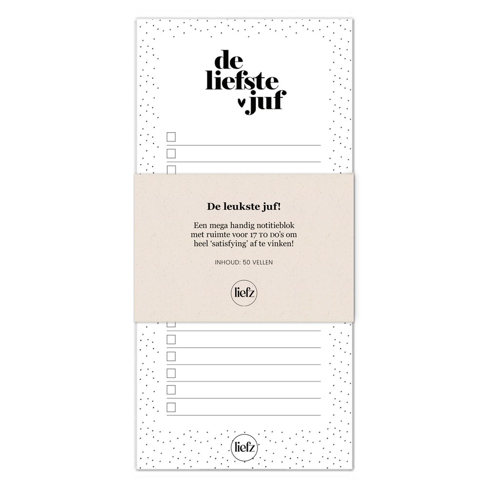 Notitieblok | To do's | De liefste juf