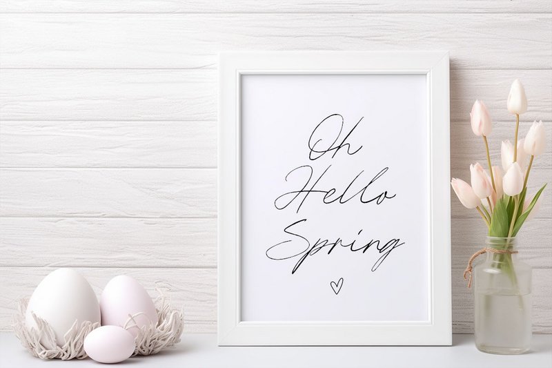 Oh, hola póster de primavera, cartel de primavera, interior de primavera, póster de Pascua, decoración de Pascua